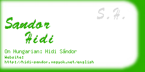 sandor hidi business card